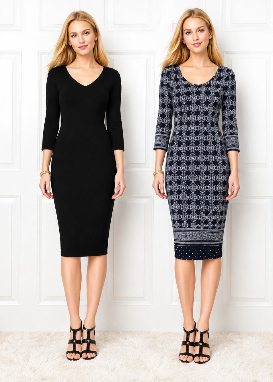 NWT White House Black Market Reversible Print Sheath Dress